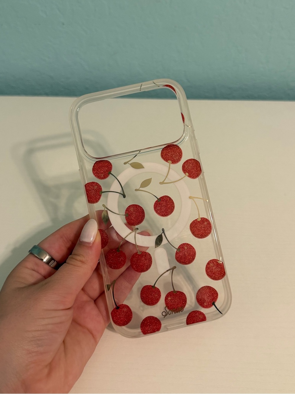 Sonix Clear Glitter Cherry Phone Case - iPhone 17 Pro Max
